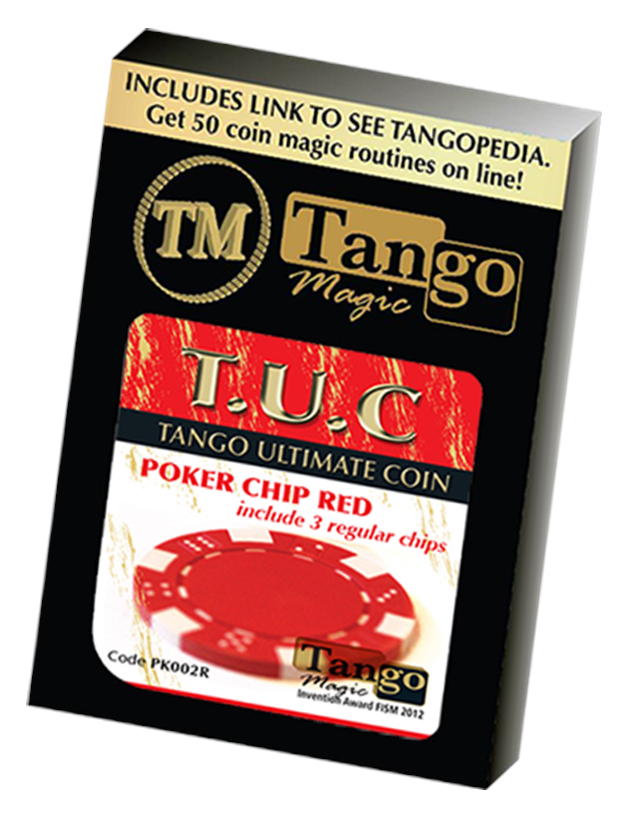 TUC Poker Chip Red plus 3 regular chips - Tango Coin Magic Trick Set