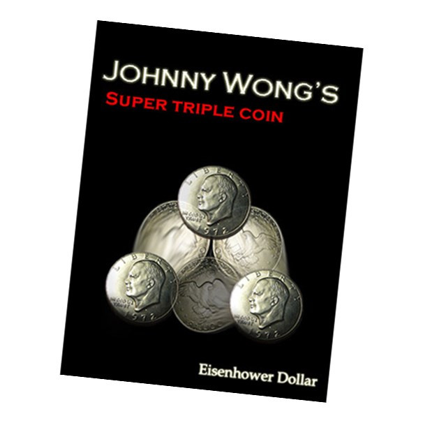 Super Triple Coin Eisenhower Dollar (with DVD) by Johnny Wong - Trick