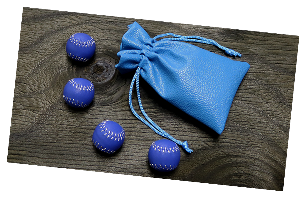 Set of 4 Leather Balls Made for Cups and Balls Magic Trick - Blue
