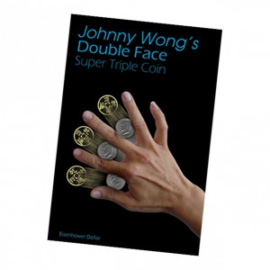 Double Face Super Triple Coin Eisenhower Dollar (with DVD) by Johnny Wong -Trick