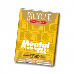 Mental Photo Premium Magic Deck -  Blue Bicycle Cards Turn Blank - Amazing Easy Magic Trick