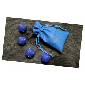 Set of 4 Leather Balls Made for Cups and Balls Magic Trick - Blue